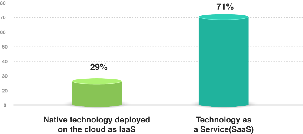 Natve technology deployed on the cloud as IaaS and Technology as Service(SaaS)